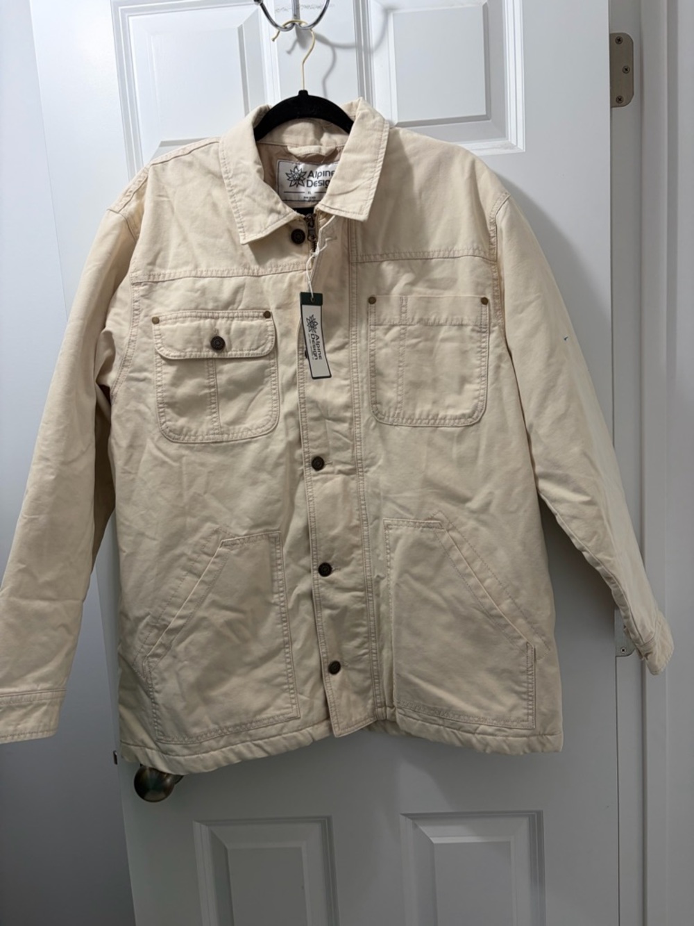 Alpine Design Cream Military-Style Field Jacket/ Chore Coat
